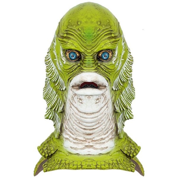 Partymasken Monster Fisch Kreatur Maske Halloween Dress Up Latex Neuheit Kostüm Gummi Voller Kopf 230721