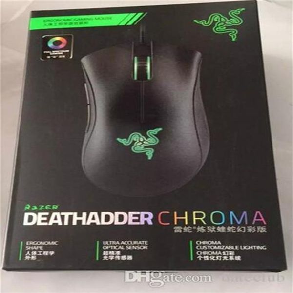Razer Deathadder Chroma Mouse ottico da gioco per computer cablato USB Mouse con sensore ottico da 10000 dpi Mouse Razer Mouse Deathadder Gaming Mice327Q