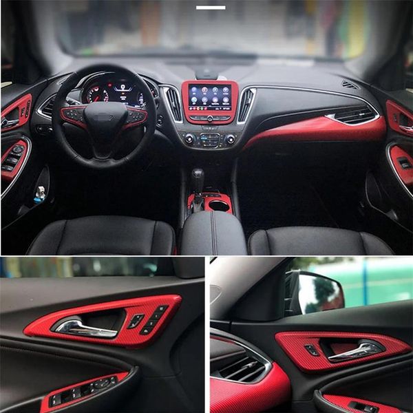 Estilo do carro 5D fibra de carbono interior do carro console central mudança de cor moldagem adesivo decalques para Chevrolet Malibu XL 2016-2019290T