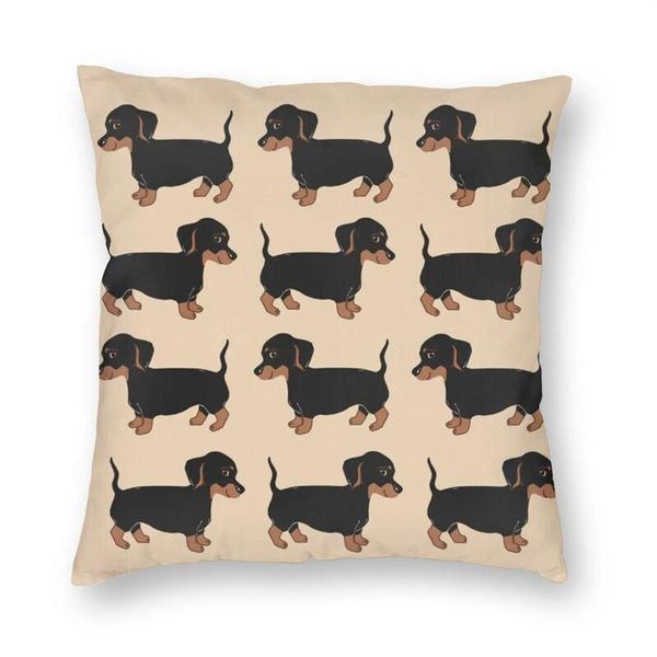 Yastık dekoratif yastık sevimli dachshund yavru desen yastık kapağı 3D baskı wiener sosis köpek kare atma kasa yastık 219f