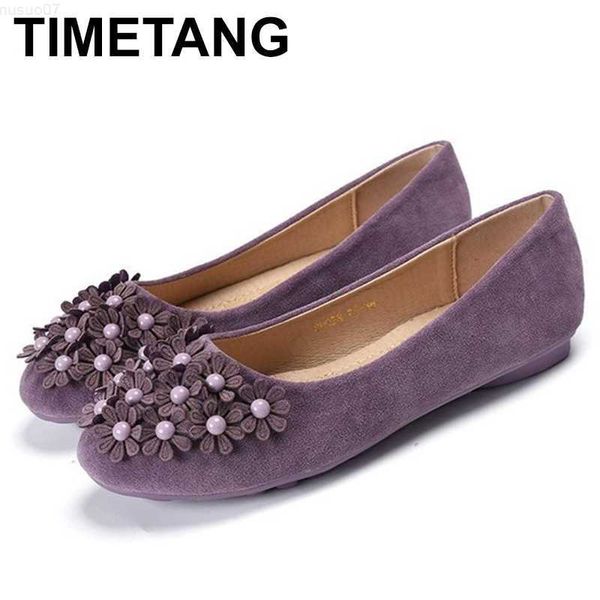 Scarpe eleganti TIMETANG Taglia grande 34-43 scarpe basse donna punta tonda senza pizzo scarpe piatte rivetto mocassini scarpe donna comode ballerine L230721