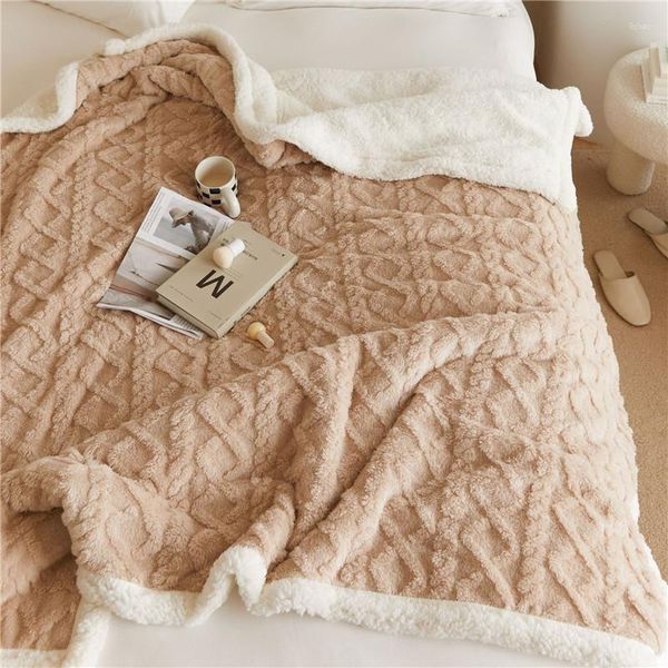 Coperte Caldo Addensare Pile Sherpa Inverno Per Trapunta Letto Casa Manta Divano Tiro Coperta Morbido Accogliente Consolatore Copriletto 200x230 cm