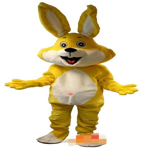 Immagini reali di alta qualità Deluxe Coniglio giallo Bugs Bunny costume mascotte Costume personaggio dei cartoni animati Taglia adulto 237z