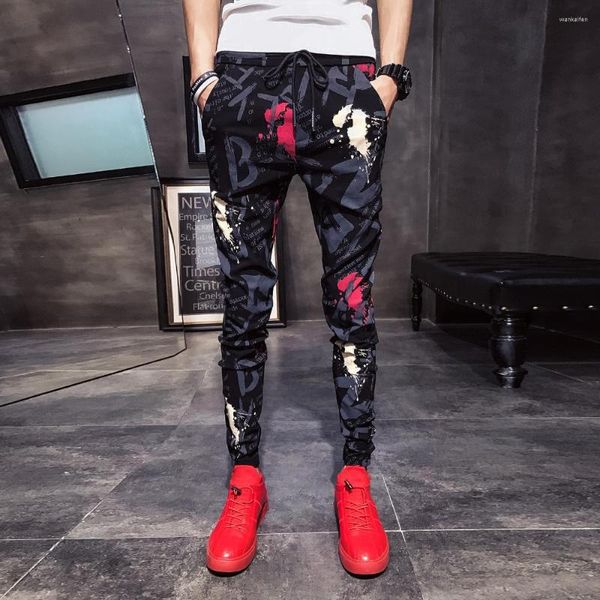 Pantaloni da uomo Abbigliamento da uomo 2023 Summer Harem Slim Fit Casual Floral Dstring Young Mens Joggers Pantaloni Hip Hop 33