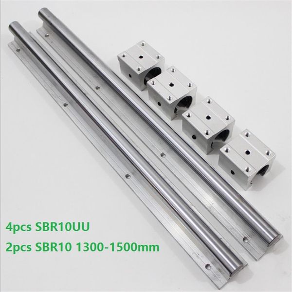 2pcs SBR10 1300mm 1400mm 1500mm Destek Ray Doğrusal Ray Kılavuzu 4pcs SBR10UU CNC Yönlendirici Parçaları için Doğrusal Rulman Blokları279m