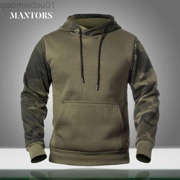 Felpe con cappuccio da uomo Felpe Autunno Uomo Felpe con cappuccio militare Camouflage Fleece Casual Tactical Mens Spring Camo Felpe Hip Hop Pullover con cappuccio Abiti larghi L230721