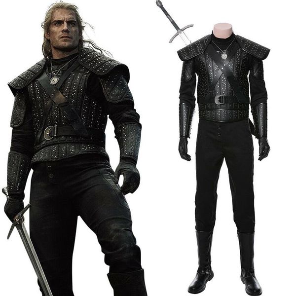 Film The Witcher Cosplay Geralt di Rivia Costume Halloween Adult Male Outfit2417