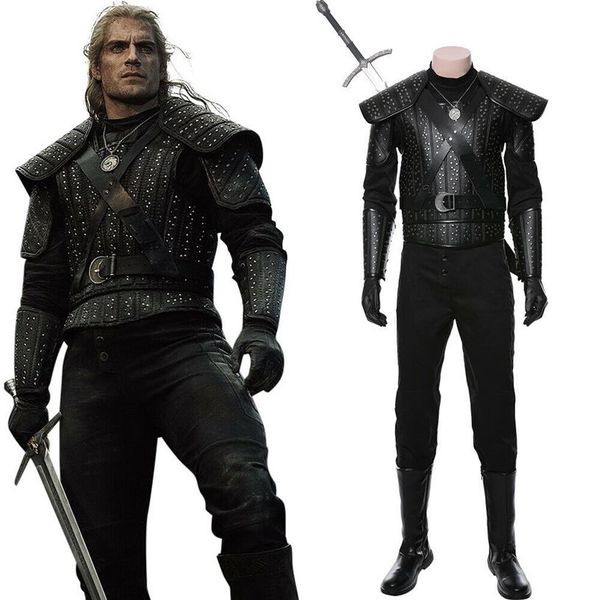 Film The Witcher Cosplay Rivia Costume Cadılar Bayramı Yetişkin Erkek Kıyafet2417