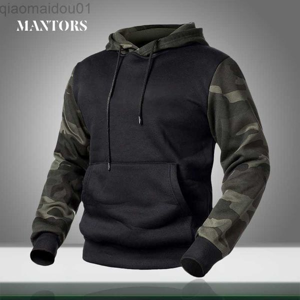 Erkek Hoodies Sweatshirts Erkekler Askeri Kamuflaj Hoodies 2023 Bahar Sonbahar Kapüşonlu Sweatshirts Erkek Camo Hoody Hip Hop Street Giyim Marka Giyim L230721