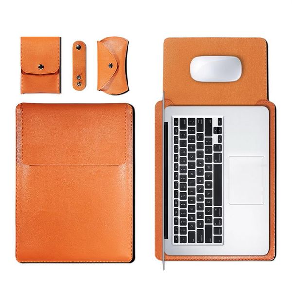 Custodie per borse in pelle PU per tablet PC per Macbook Air Pro 11 12 13 15 16 pollici Cover A1466 Liner Sleeve 13 3 A2179240x