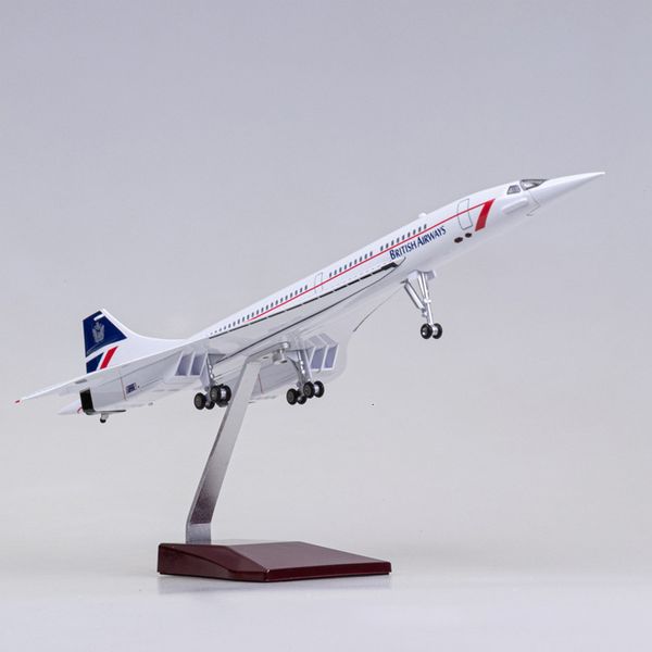 Transformationsspielzeug Roboter, 50 cm, Maßstab 1:125, Flugzeug Concorde Singapore Airline, Flugzeug aus Kunstharz, mit Lichtern, Fahrwerken, Modellspielzeug 230721