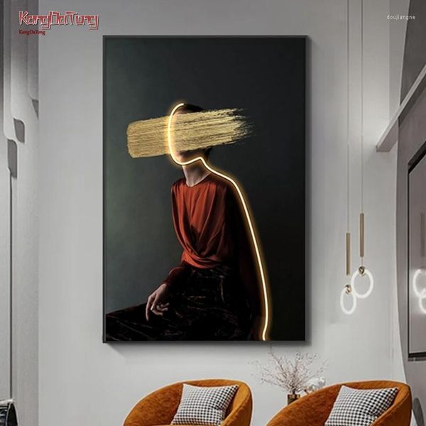 Wandleuchte Moderne Kunst Vertikale Version Led Hängende Malerei Geeignet Für Po Home Zimmer Schlafzimmer Dekoration Regal