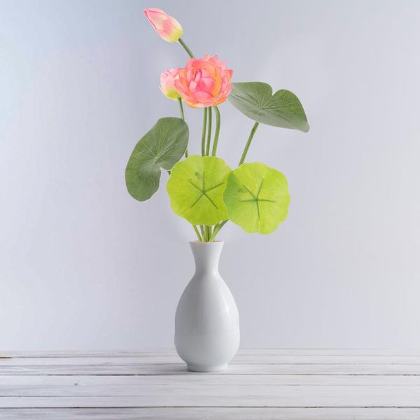 Fiori decorativi Piccole piante in vaso Fiore artificiale per la decorazione Bouquet di loto Soggiorno Simulazione Adornare