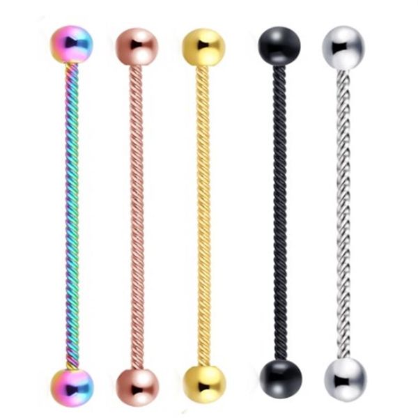 14g Parafuso de Aço Inoxidável Brinco Barbell Industrial Tragus Helix Piercing Cartilagem Jóia Corporal Para Mulher Sexy Homem 226g