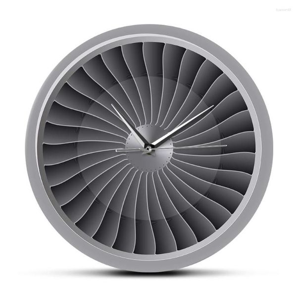 Orologi da parete Jet Engine Turbine Fan Motor Orologio in acrilico stampato Aeroplano Art Timepiece Aviation Decor Artwork Pilot Watch