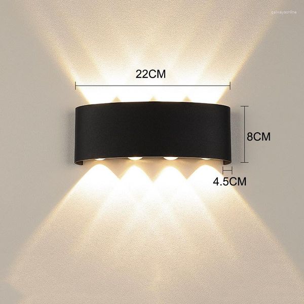 Lampada da parete per interni Decorazione della stanza della casa Luci a led Applique Up Down Emiting Matte Black 110V 220V Fashion Lampada