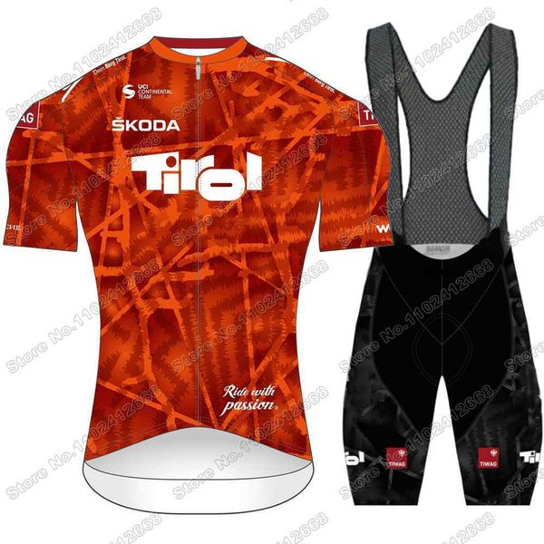 Велосипедные майки комплекты 2023 года Team Tirol Set Men Red Clothing Summer Kits Road Bike Frush Shoot Bicycle Bib Shorts Mtb Maillot 230721