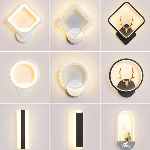 Lampada da parete LED Luce minimalista Creativo Metallo Acrilico Camera da letto Soggiorno Corridoio Scala Corridoio Decorativo per interni