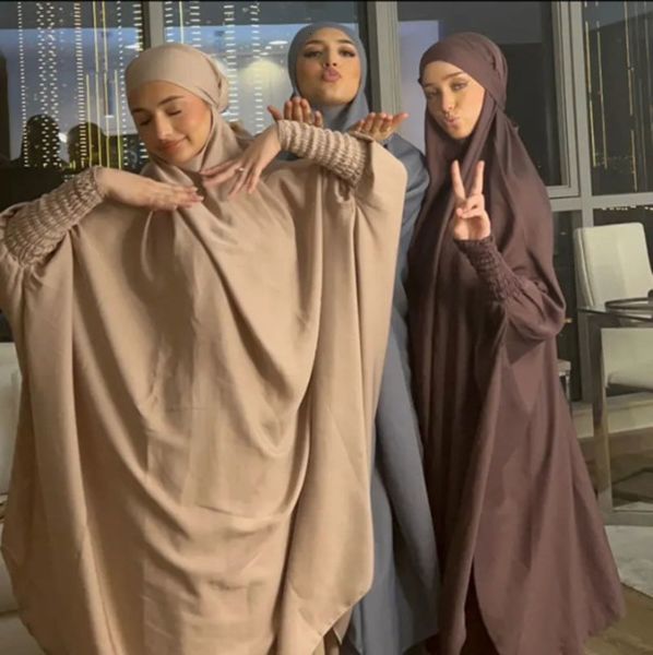 Abbigliamento etnico Ramadan Plain Abaya Abito lungo Donna Musulmano Hijab Abito sotto Kimono Cardigan Dubai Abaya Large Size Ldies Dress 230721