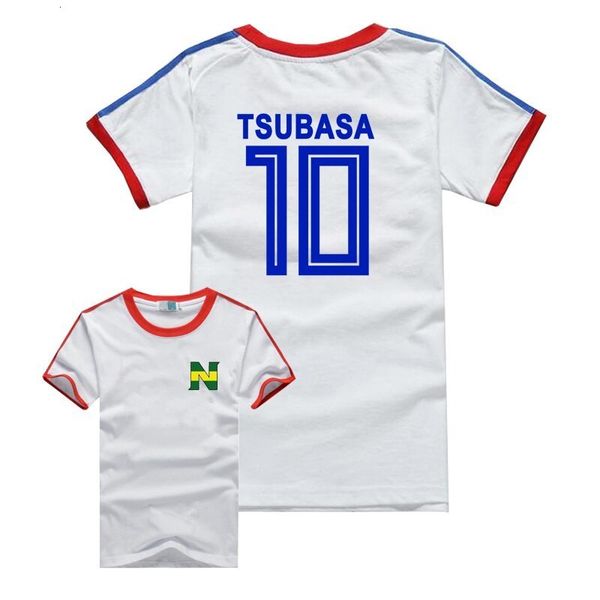 T-shirt da uomo Anime Captain Tsubasa Cosplay Tsubasa Ozora Nankatsu Maglia da calcio manica corta per donna uomo alta qualità 230720