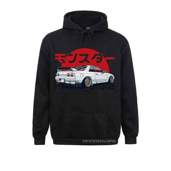 Herren Hoodies Sweatshirts Monster Skyline R32 GTR Vintage Lustige Einhörner Lustiges Cooles Sweatshirt Harajuku Mode Kurzes Herren Weißes Hemd Ästhetische Kleidung x0720