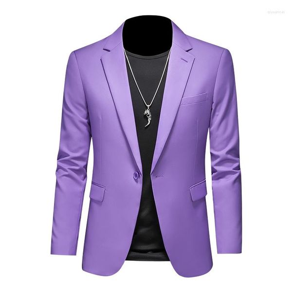 Abiti da uomo Fine Fashion High-end Casual Handsome Suit Jacket Tinta unita Primavera Doppia fessura Abito britannico Single West