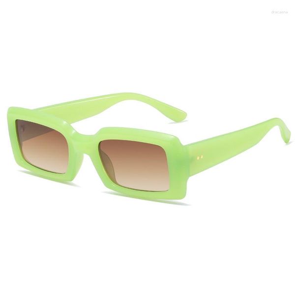 Occhiali da sole Fashion Candy Color Women Plastic Square Frame Occhiali Trendy Men Small Face Vintage Sun Rectangle