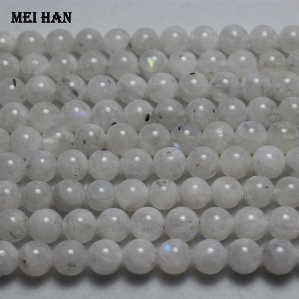 Meihan bütün yaklaşık 48beads gerçek bir 8mm -0 2 gökkuşağı aytaşı pürüzsüz yuvarlak gevşek boncuklar Mücevher Yapma 200930229q