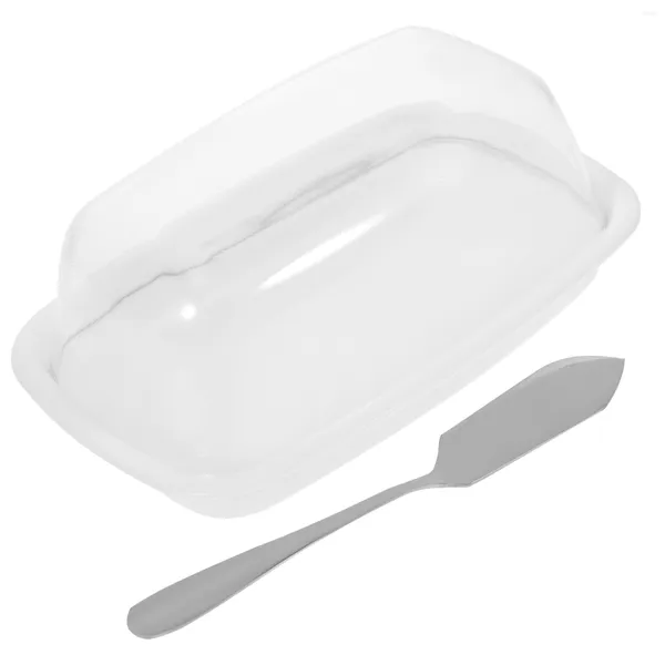 Set di stoviglie Contenitori per frigorifero Contenitore per burro Formaggio Custode per frigorifero Supporto per frigorifero in plastica bianca