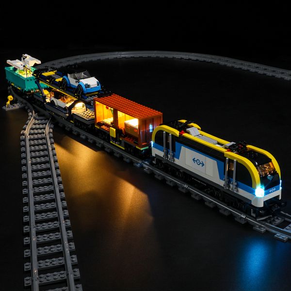 Eylem Oyuncak Figürleri 60336 Navlun Tren Yapım Taşları için LED Işık Kiti Set Model Tuğla Oyuncakları Çocuk 230721