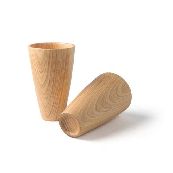 20pcs Tazza da tè in legno naturale Stile giapponese Caneca Xicara Birra in legno Tazza da bere sana Forniture da cucina artigianali Regalo