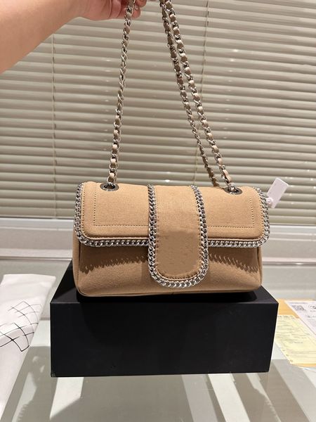 Haute brand woc piccola borsa a tracolla in camoscio donna catena borsa a tracolla CF 2023 nuova borsa moda patta pochette catene borsa ascellare