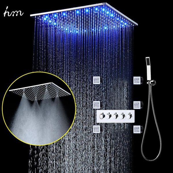 Set doccia Rain Spa Set doccia a led da 20 pollici Soffione doccia a soffitto Soffione a spruzzo corpo bagno Deviatore termostatico ad alto flusso Bath311R