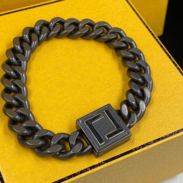 Bracciale cubano nero Hip Hop Punk Braccialetto neutro per uomo e donna, regalo