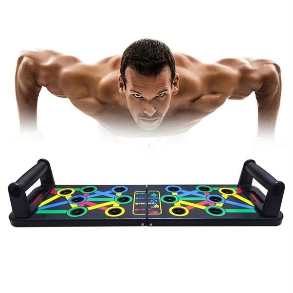 14 in 1 Push-Up Rack Board Training Allenamento sportivo Fitness Attrezzatura da palestra Supporto push-up per esercizi di costruzione muscolare addominale ABS 2269F