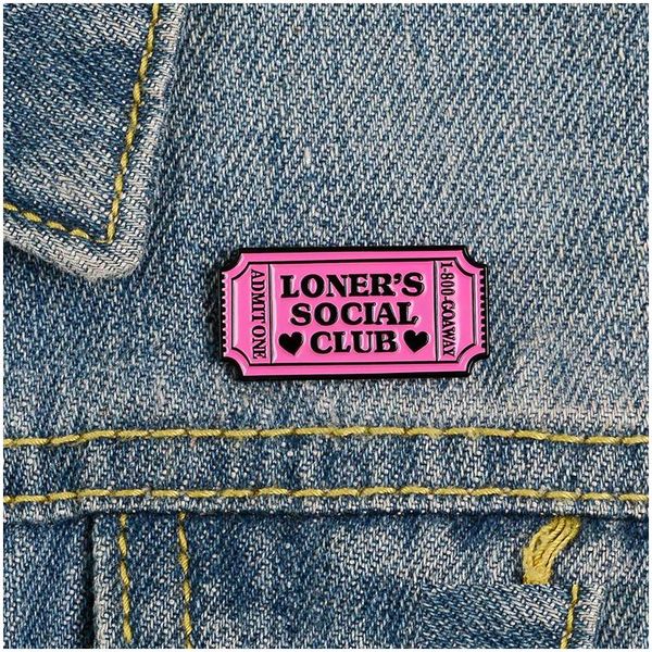 Spille Spille Spilla con Loners Social Club Button Badge Cartoon Gioielli Regalo per gli amici che è più solitario Drop Delivery Dhjul