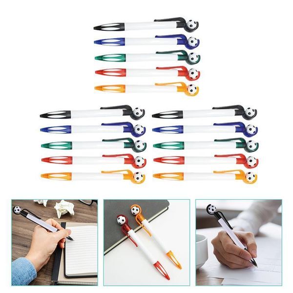 Ballpoint Pens 15pcs студенты Ballpoint Pens Soccer Punding Decorative Ballpoint Kens Kids School Supplies Press Football Ball ручка 230721