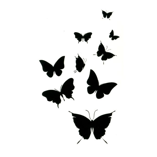 Cute Black Butterfly Impermeabile Tatuaggi Temporanei Sticker Falso Tatoo Uomini Body Transfer Tattoo Tatuajes Henna Tattoo Men