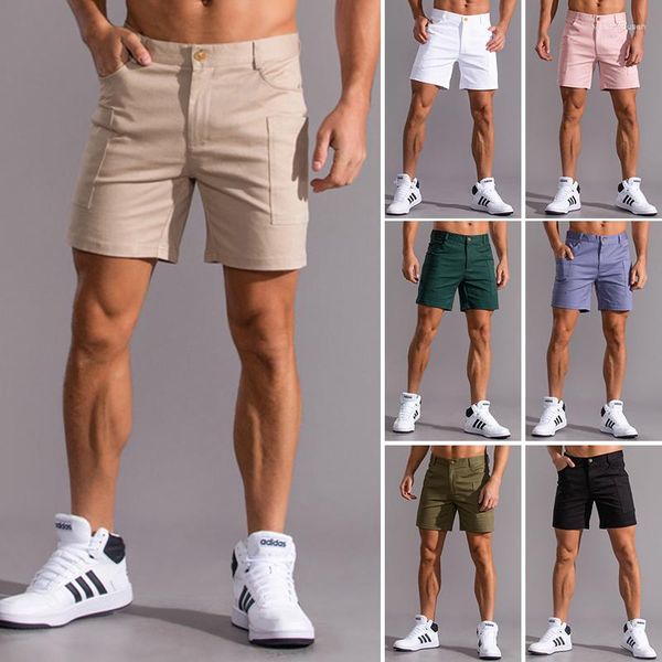 Männer Shorts Herren Sommer Casual Cargo Kurze Hosen Mode Arbeit Geschäftsmann Hohe Qualität Baumwolle Solide Strand Männliche Kleidung