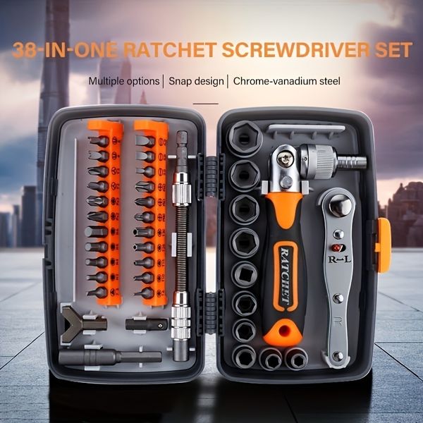 Schraubendreher Mini-Schraubendreher-Set 38/32 in 1 Heimwerkzeug für die Reparatur, Multi-Bits, Ratschensätze mit Ratschenschlüssel-Set 230721