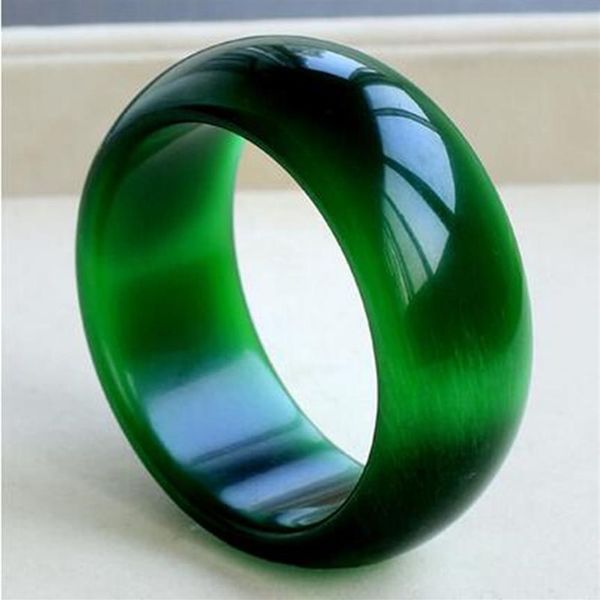 Natural olho de gato pedra verde opala pulseiras brilhante verde esmeralda grande grande grosso pulseira de cristal crianças com jade bracele298a