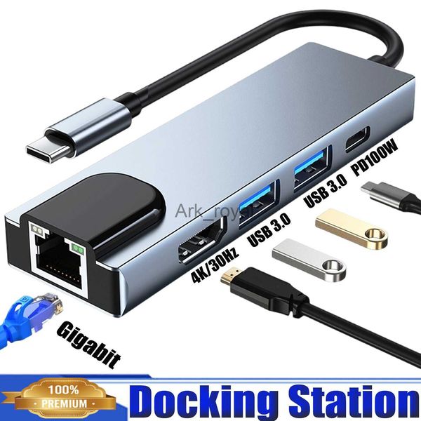 Accessori per schede di espansione Docking station 5 in 1Hub di tipo C con USB 30USB204K30HzPD100WGInterfaccia cavo di rete igabitAdattatore multiporta per Lapto J230721