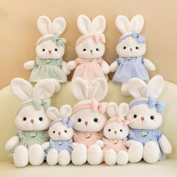 Cartone animato carino bambola coniglio ricamo peluche bambola addormentata regalo per bambini