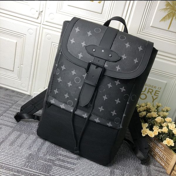 Bolsa masculina de alta qualidade, mochila portátil de grande capacidade, bolsa estampada de couro, moda, fivela magnética, carteira multifuncional, bolsa para cartão #45913