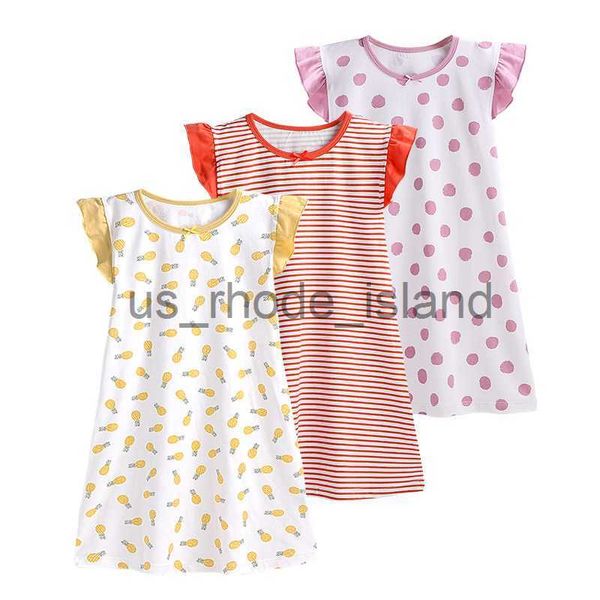 Pyjamas Kinder Pyjamas Baby Mädchen Kurze Nachthemden Baumwolle Nachthemd Sommer Baby Kleidung Nachtwäsche Kleines Mädchen Nacht Schlafen Kleid x0721