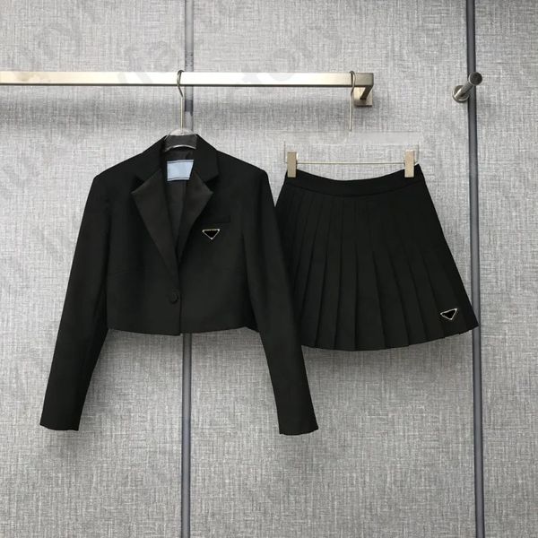 Fatos de treino feminino conjunto de terno formal saia shorts casacos vestidos conjunto clássico de alta qualidade SML