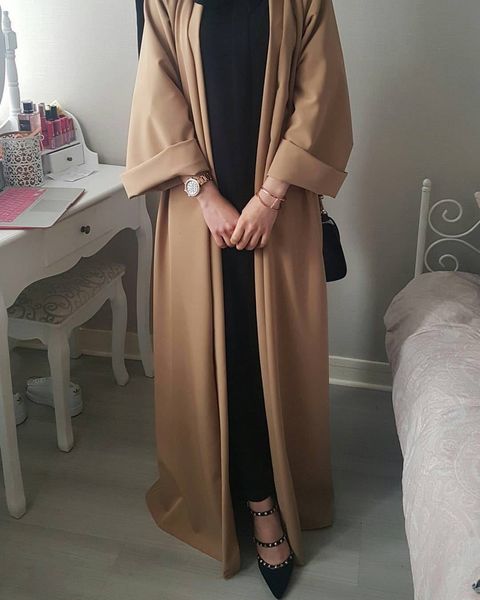 Vestuário étnico Muçulmano Quimono Aberto Abaya Feminino Sólido Eid Ramadã Vestido de Oração Dubai Islã Modesto Hijab Arábia Saudita Cardigan Roupas Kaftan Robe 230721