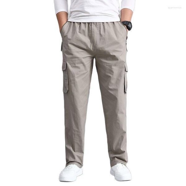 Pantaloni da uomo Tattici allentati Multi-tasca Cerniera Escursionismo all'aperto Viaggi Abbigliamento da lavoro casual Sottile e confortevole Dritto