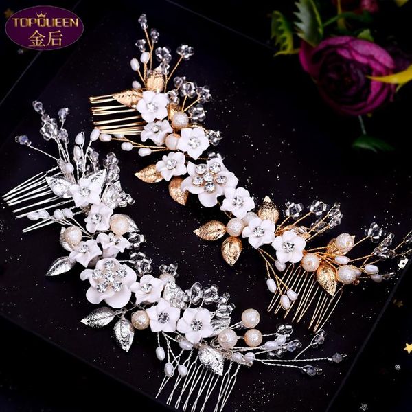 Pente lateral para cabelo de cabeça dupla Cristal Bridal Headwear Coroa Strass com joias de casamento Acessórios para o cabelo Diamante Coroas de noiva He2516