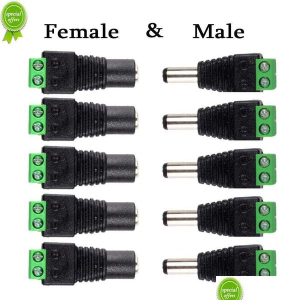 Outros eletrodomésticos novos 5 pares dc 12 v macho fêmea conectores 2.1 x 5.5 mm adaptador de tomada de alimentação jacks soquetes conector para cor de sinal dhtj4